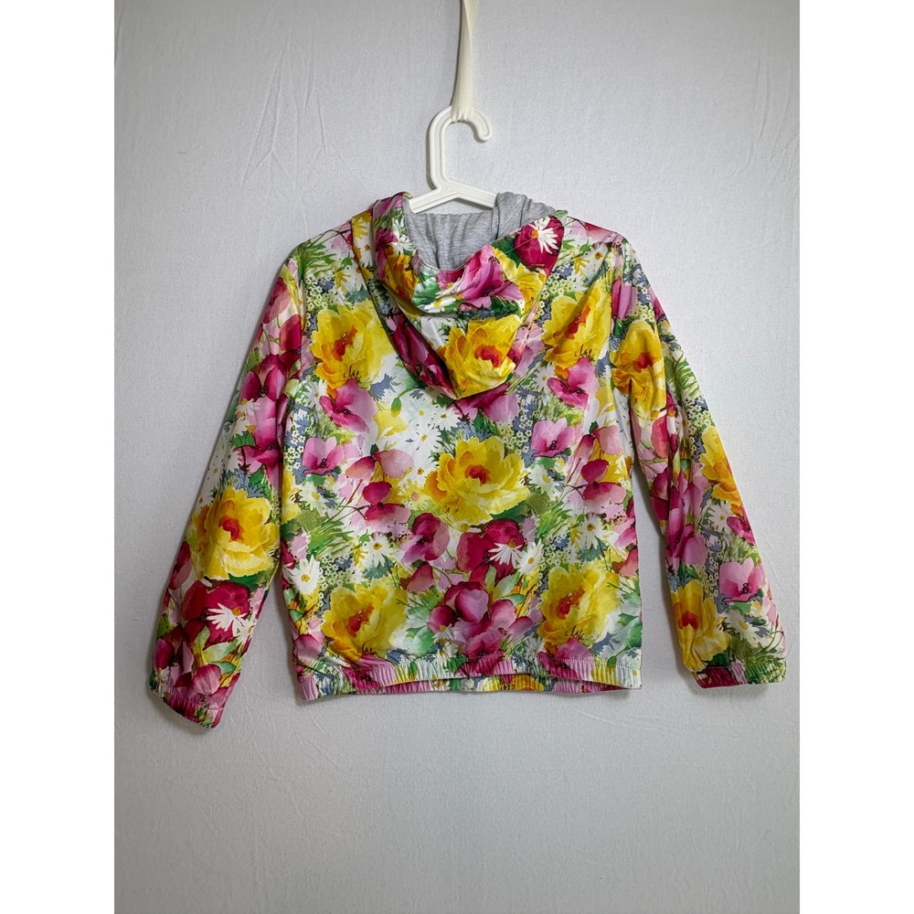 Gap Kids Floral Windbreaker Jacket Multicolor Hooded Full Zip XL‎ 12-13 Regular - Picture 8 of 9